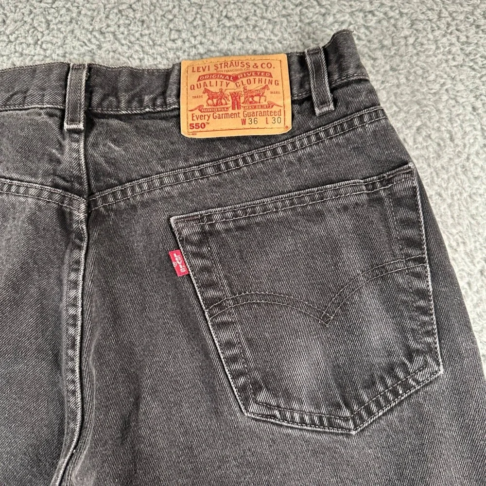 Levis Jeans Mens 36x30(35x30 Fits) 550 Relaxed Fit Black Straight Leg Vtg‎ 1999